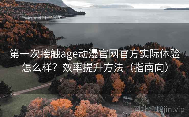 第一次接触age动漫官网官方实际体验怎么样？效率提升方法（指南向）