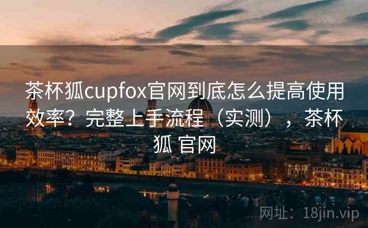 茶杯狐cupfox官网到底怎么提高使用效率？完整上手流程（实测），茶杯狐 官网